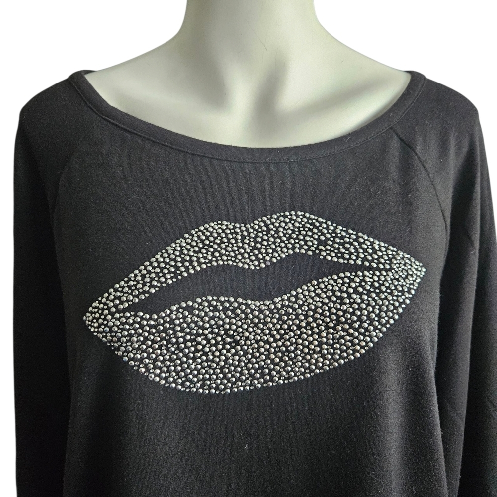 Venus Open Back Rhinestone Lips‎ Sweatshirt XL - Picture 2 of 8